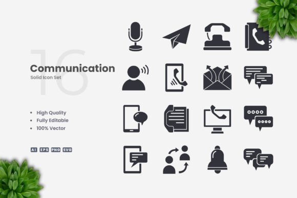 Communication Solid Icons for Clean, Consistent Design
