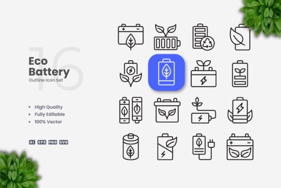 Eco Battery Icons: A Practical Vector Icon Set for Clean, Professional Design Work