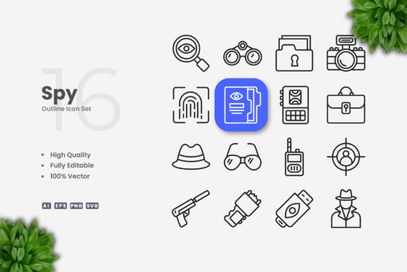 Spy Icons: Clean Vector Icon Sets for Modern Digital and Print Design