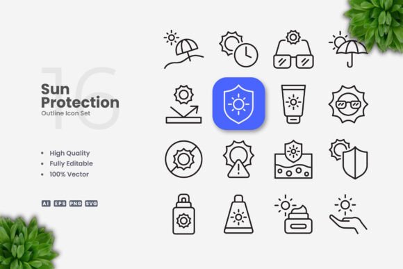 Sun Protection Icons: A Versatile Design Resource for Modern Creators