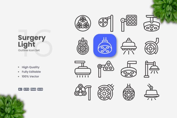 Surgery Light Icons for Modern Design