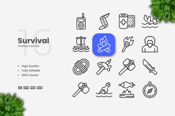 Survival Icons: Clean Vector Icons for Any Project