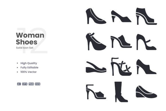 Woman Shoes Icons: The Art of Simple and Clean Design
