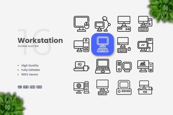 Workstation Icons for Modern Creative Projects